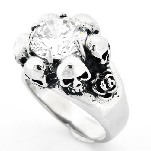 FSR10W05 Skulls rose stone ring - Click Image to Close